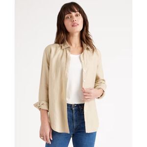 Quince Beige linen button-Up Shirt